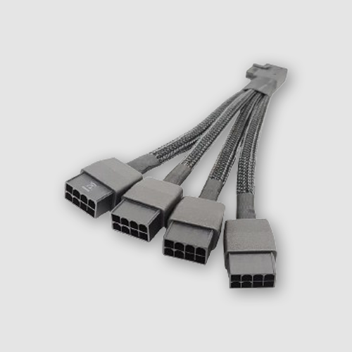 Smart Dongle,Right 90¢X 12V-2x6 Plug to 3*PCI-E 2x4P Receptacle