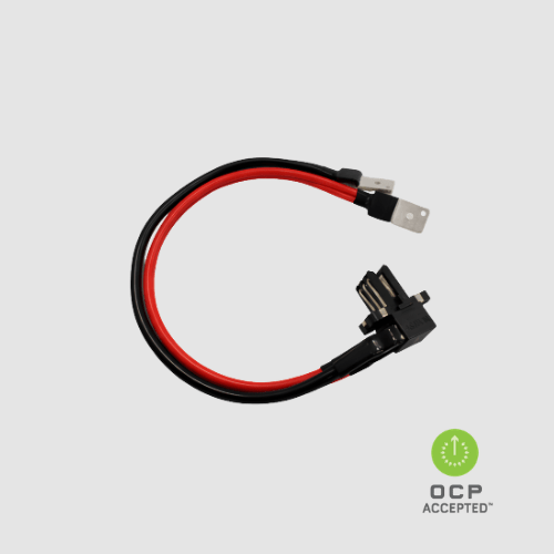 BusFlow® 250 left-angle to dual-lug cable assembly (OCP ORv3 Compliant) - ASTRON 衡星科技股份有限公司